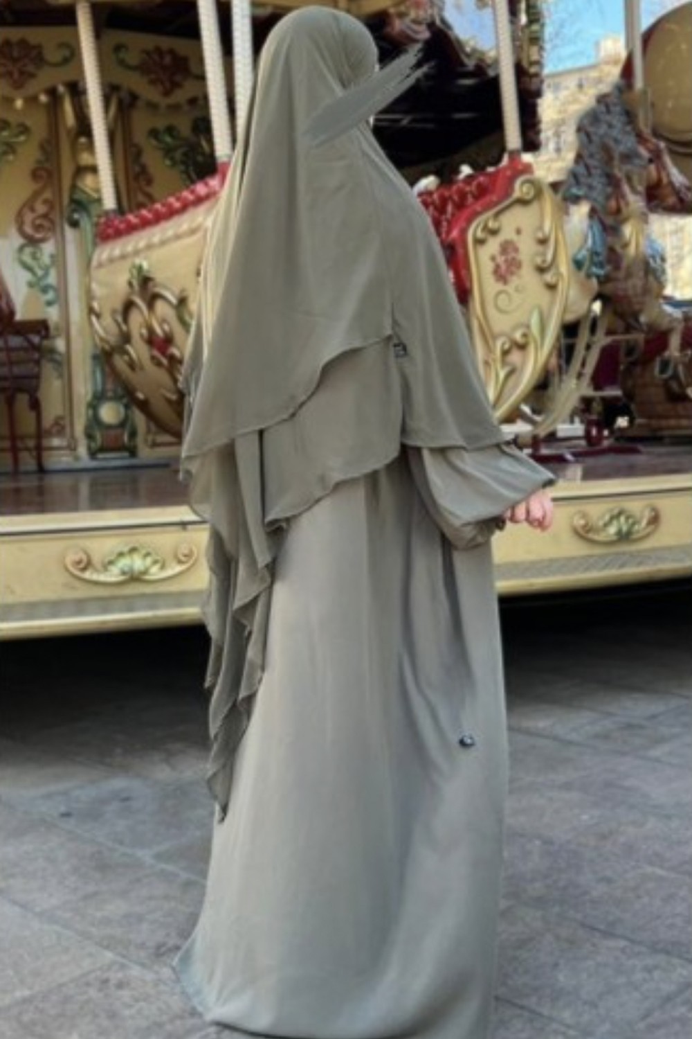 Khimar i chiffong med två lager Umm Hafsa-Hijab & Khimar-Safwa Boutique