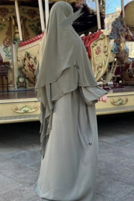 Khimar van chiffon met twee lagen Umm Hafsa-Hijab & Khimar-Safwa Boutique