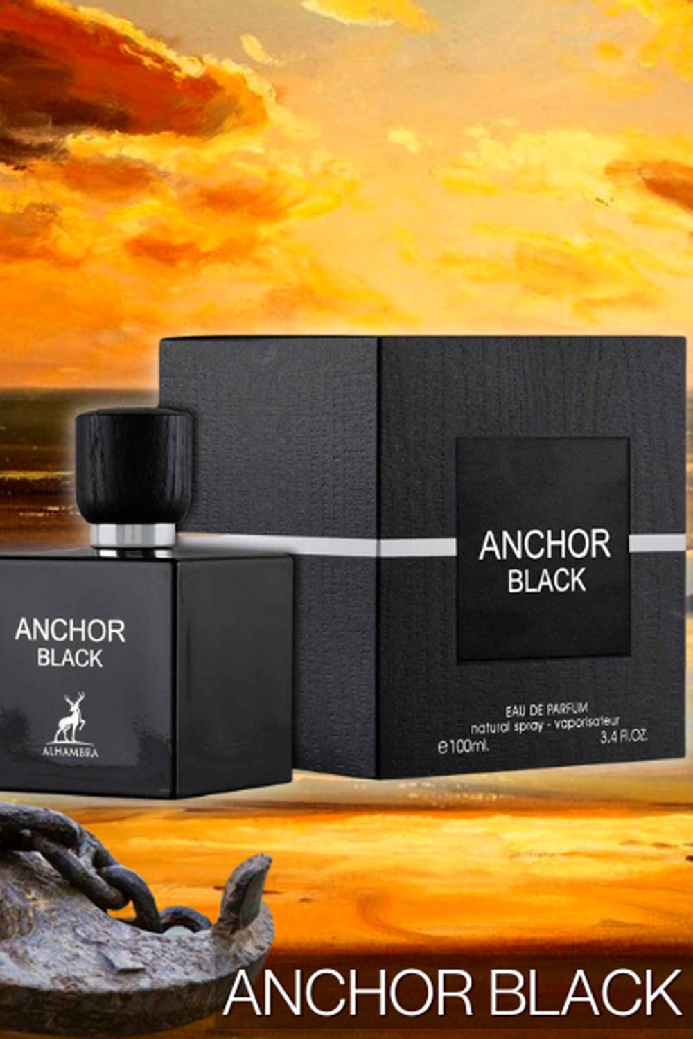 Água de Perfume Anchor Black ALHAMBRA 100mL - Casa de Perfumes Alhambra Dubai-Parfums Dubaï-Safwa Boutique