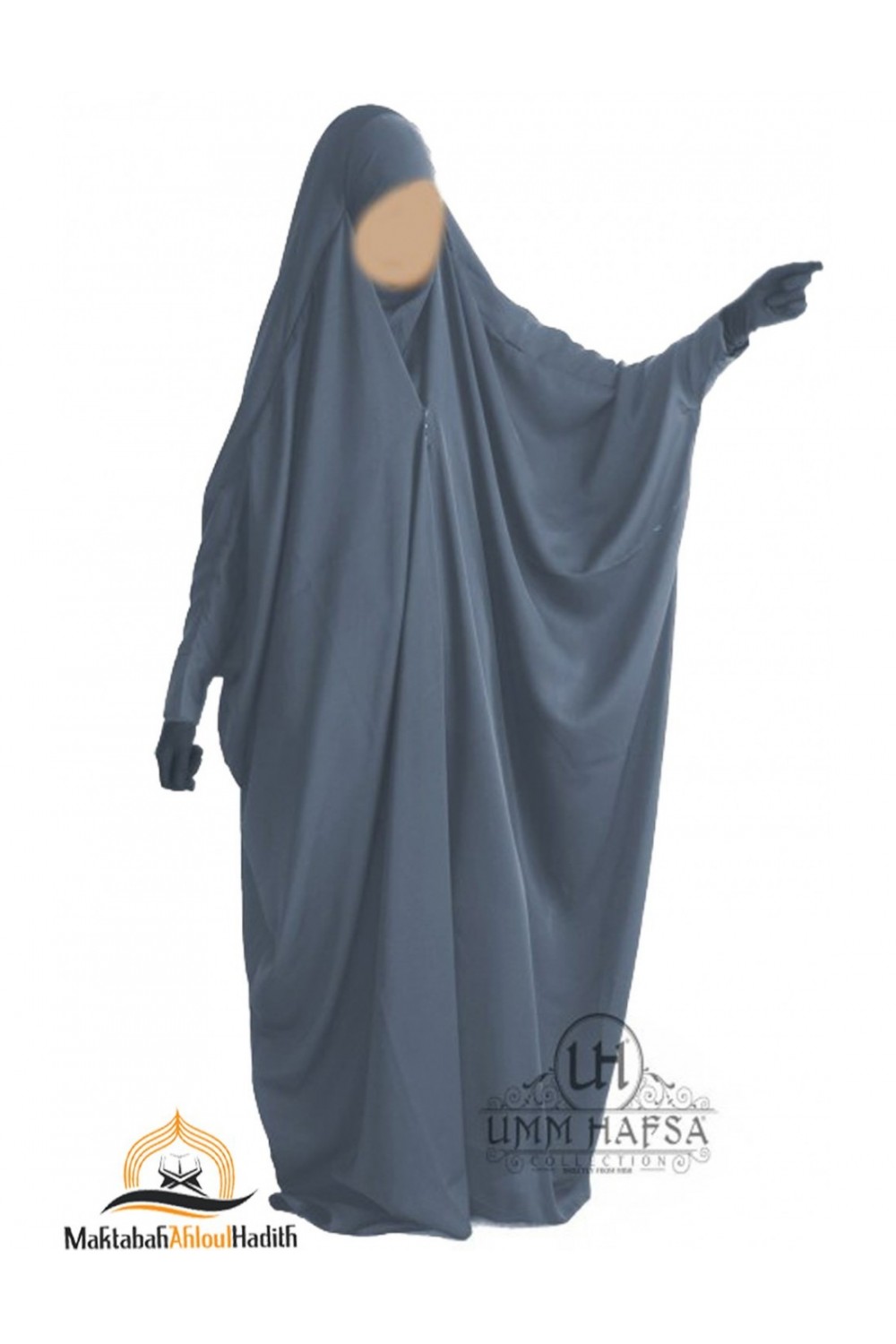 Jilbab Saoudien med klämmor Umm Hafsa "Caviary lyx"-jilbeb & jilbab-Safwa Boutique