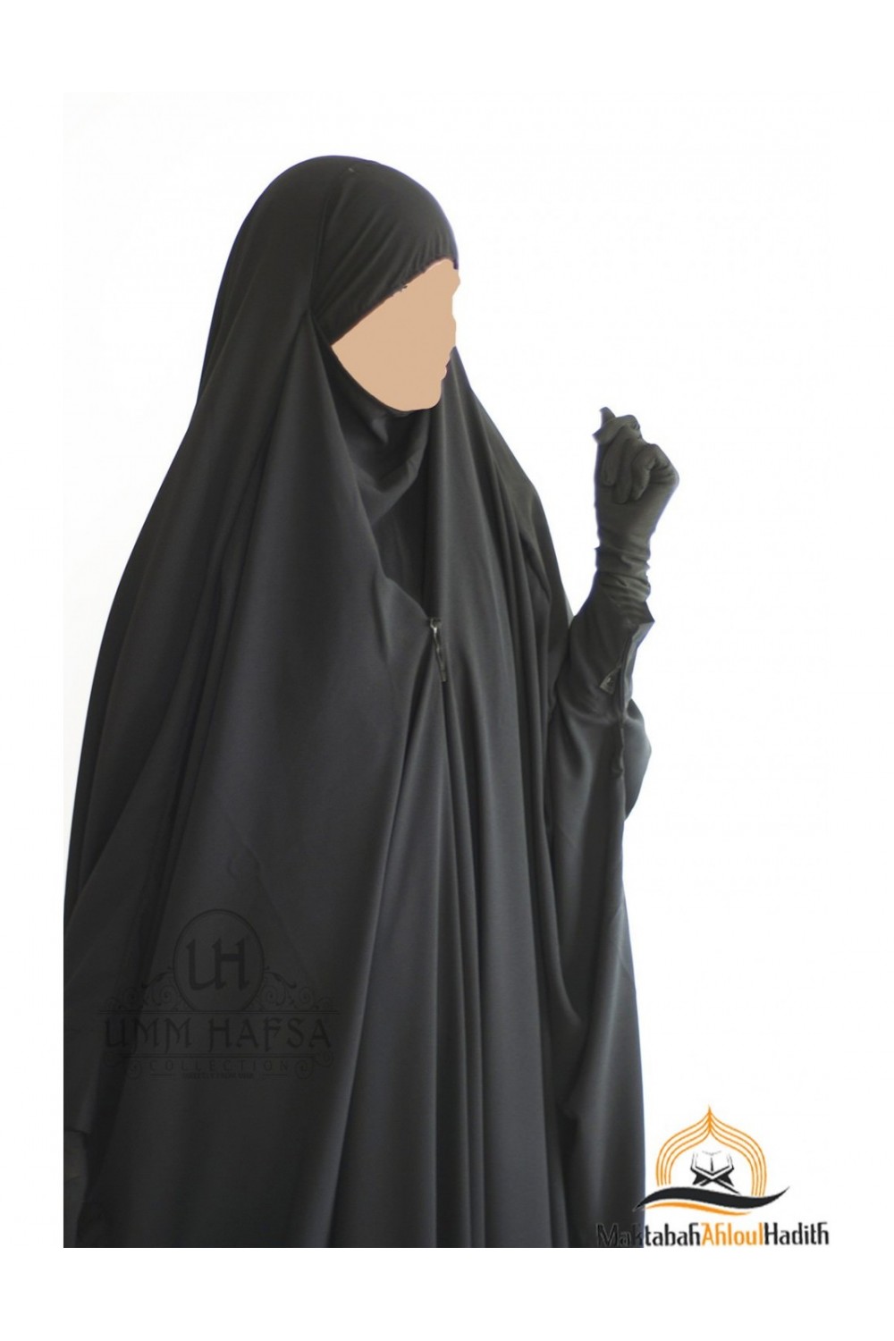 Jilbab Saoudien med klämmor Umm Hafsa "Caviary lyx"-jilbeb & jilbab-Safwa Boutique