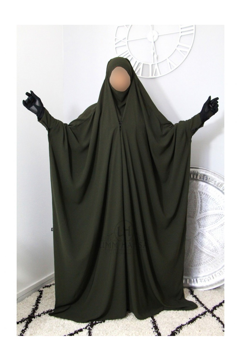 Jilbab Saoudien a clips Umm Hafsa "Caviary luxe"-jilbeb & jilbab-Safwa Boutique