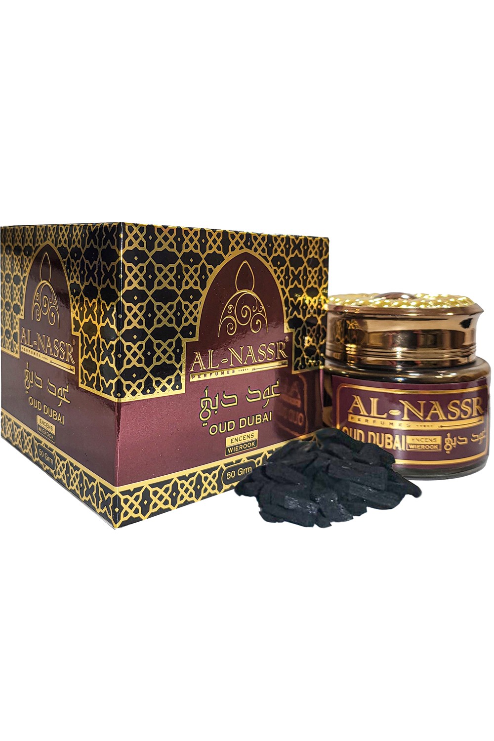 Bakhoor Wierook Oud Dubai 50g Arabische Bukhoor - Al Nassr Dubai-Encens & Bakhour-Safwa Boutique