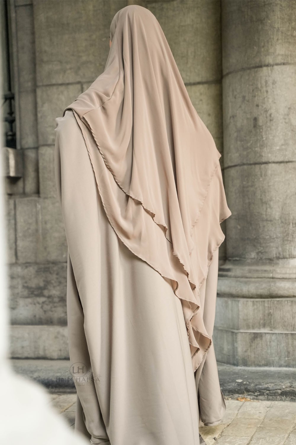 Khimar i chiffon med to lag Umm Hafsa-Hijab & Khimar-Safwa Boutique