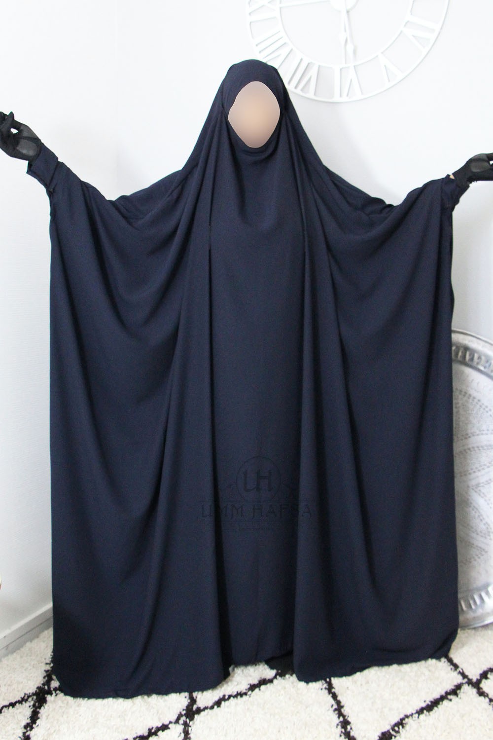 Jilbab Saoudien a clips Umm Hafsa "Caviary luxe"-jilbeb & jilbab-Safwa Boutique