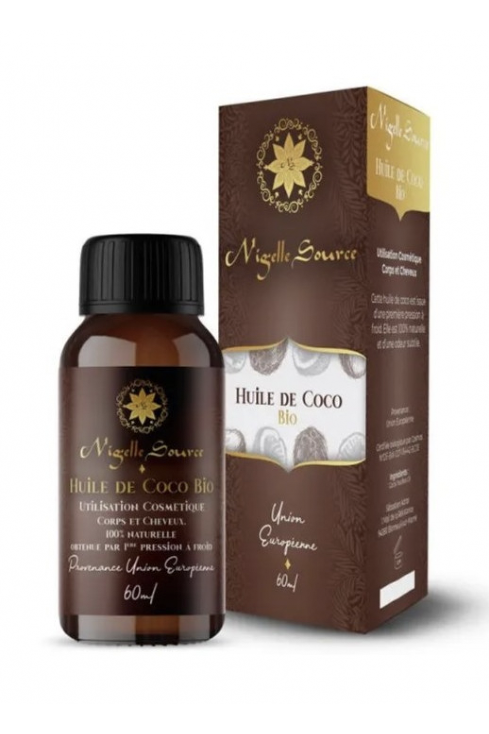 Økologisk Kokosolje fra Filippinene 60ml Kosmetisk Bruk - Nigelle Kilde-Soin du corps-Safwa Boutique