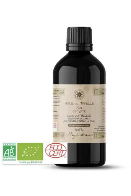 Biologische Zwarte Komijnolie uit Egypte, Ecocert gecertificeerd 100ml (NIGELLA SATIVA) - Zwarte Komijn Bron-Nigelle-Safwa Boutique