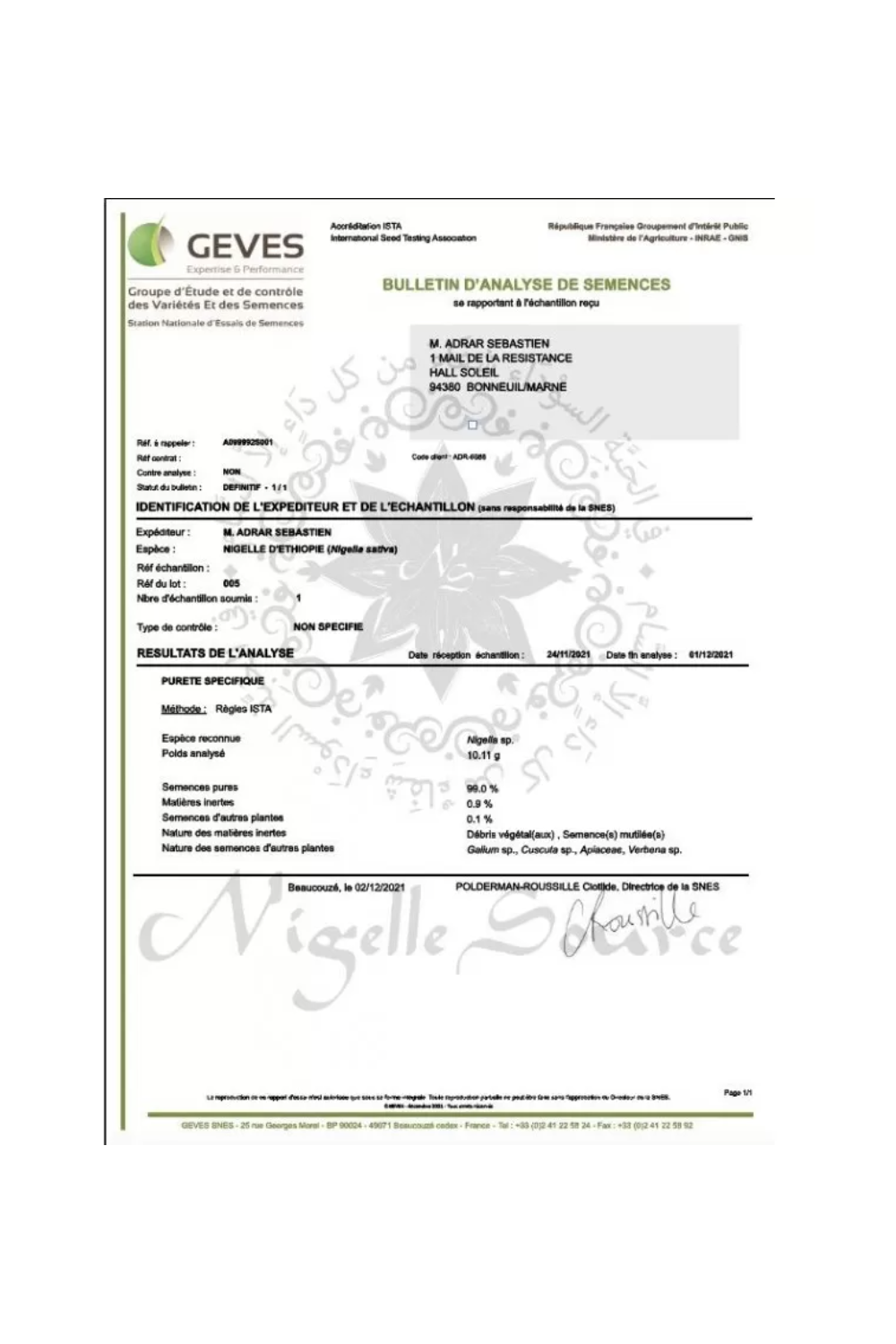 Nigelle Habachiya zaden uit Ethiopië - Zwarte komijn 100g Voedselgebruik - Nigelle Bron-médecine prophétique-Safwa Boutique