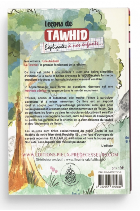 Lezioni di Tawhid Spiegate ai Nostri Figli per Ragazze da 5 Anni - Edizioni I Pii Predecessori-Livres Enfants-Safwa Boutique