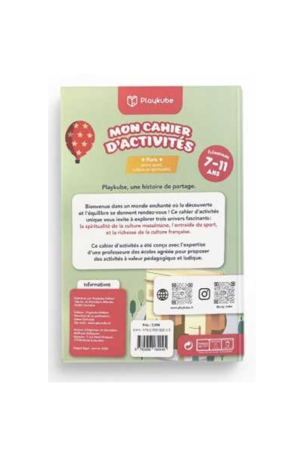 Il mio quaderno di attività Edizione Parigi 7-11 anni - Edizioni Playkube-Livres Enfants-Safwa Boutique