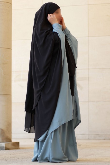 Abaya de duas peças com clipes Umm Hafsa-Ensemble & Tunique-Safwa Boutique