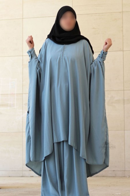 Abaya de duas peças com clipes Umm Hafsa-Ensemble & Tunique-Safwa Boutique