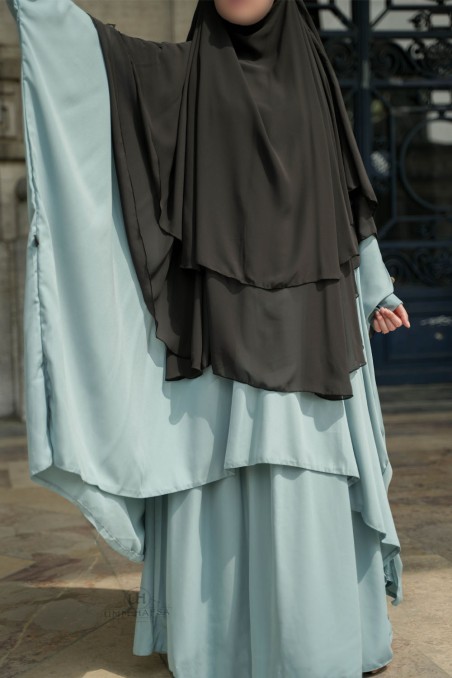 Abaya de dos piezas con clips Umm Hafsa-Ensemble & Tunique-Safwa Boutique