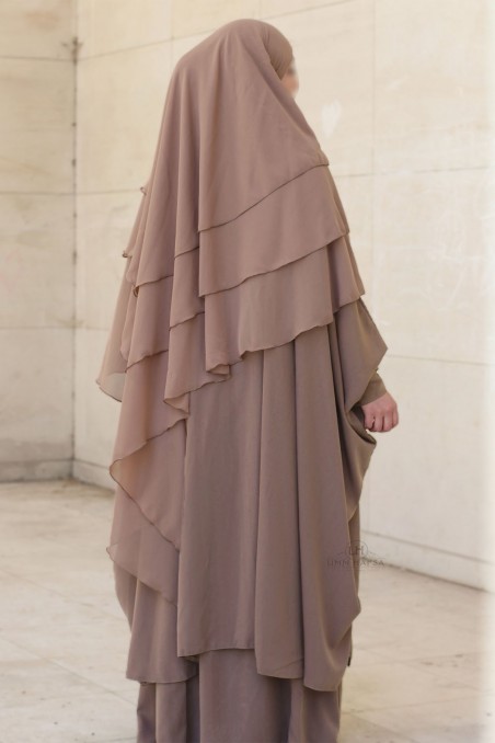 Todelt abaya med klips Umm Hafsa-Ensemble & Tunique-Safwa Boutique