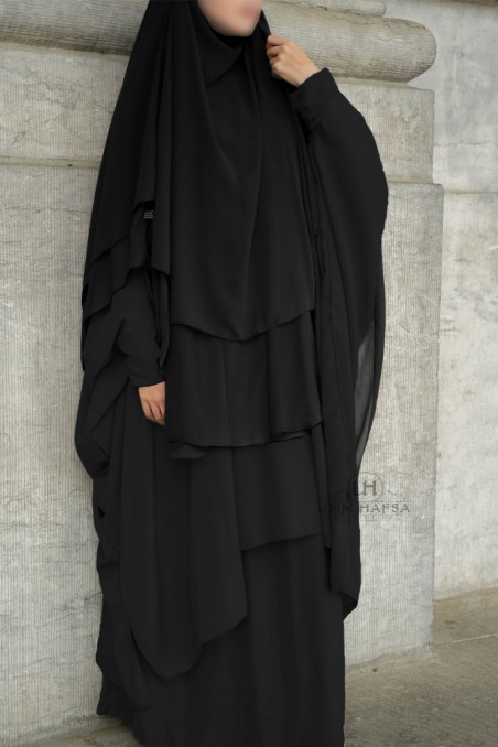 Abaya de dos piezas con clips Umm Hafsa-Ensemble & Tunique-Safwa Boutique
