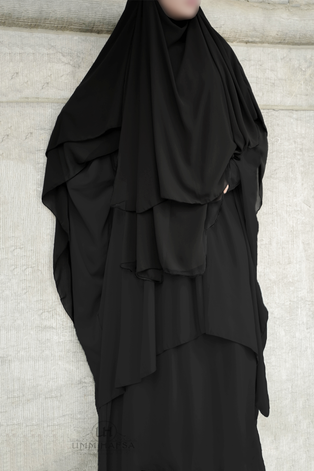 Todelt abaya med clips Umm Hafsa-Ensemble & Tunique-Safwa Boutique