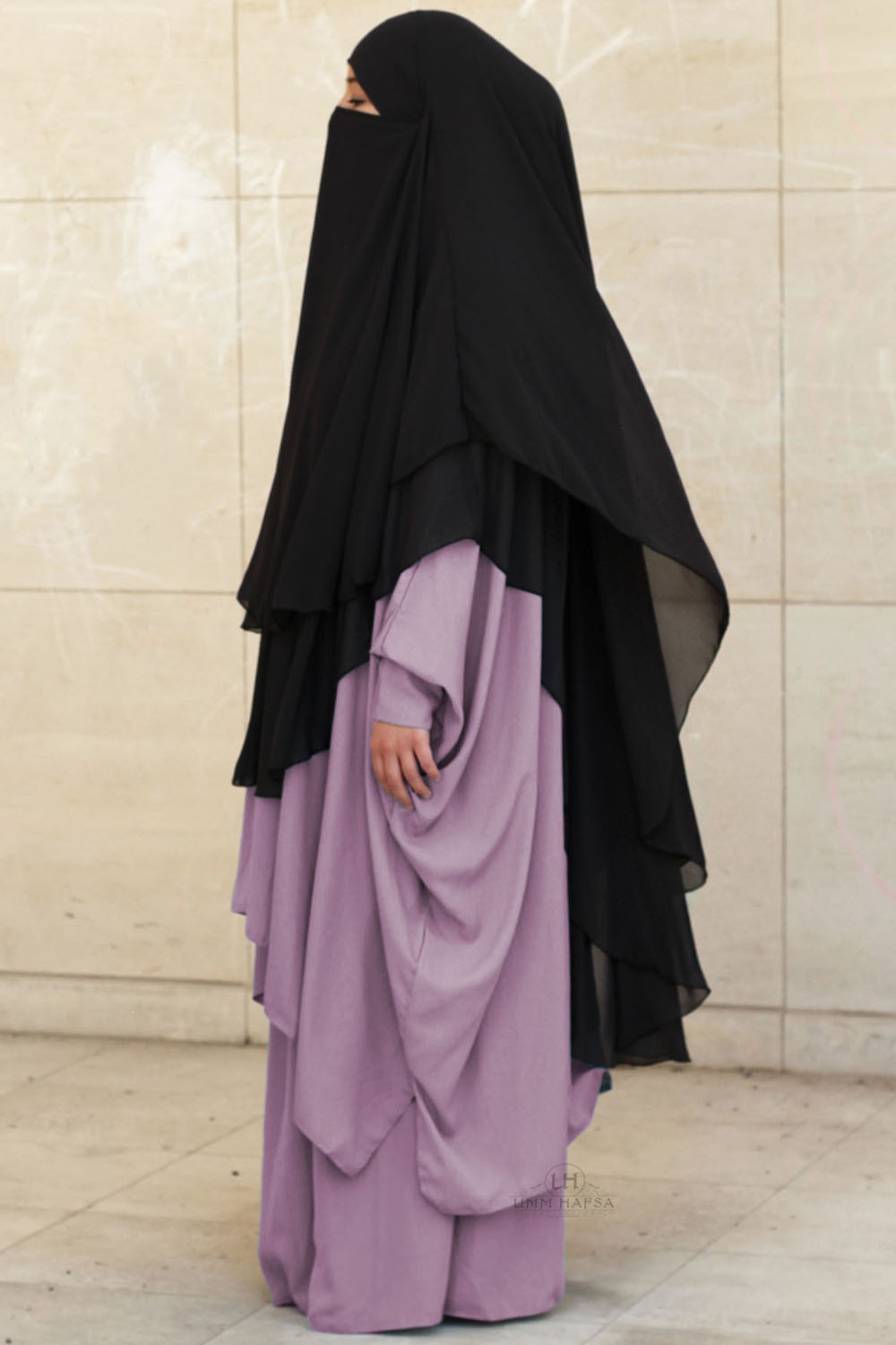 Todelt abaya med klips Umm Hafsa-Ensemble & Tunique-Safwa Boutique