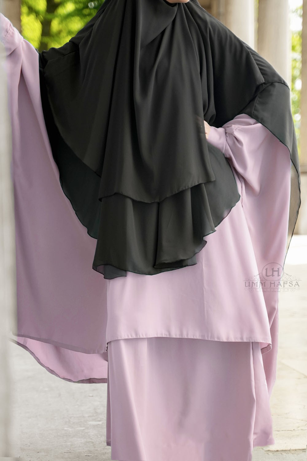 Tweedelige abaya met clips Umm Hafsa-Ensemble & Tunique-Safwa Boutique