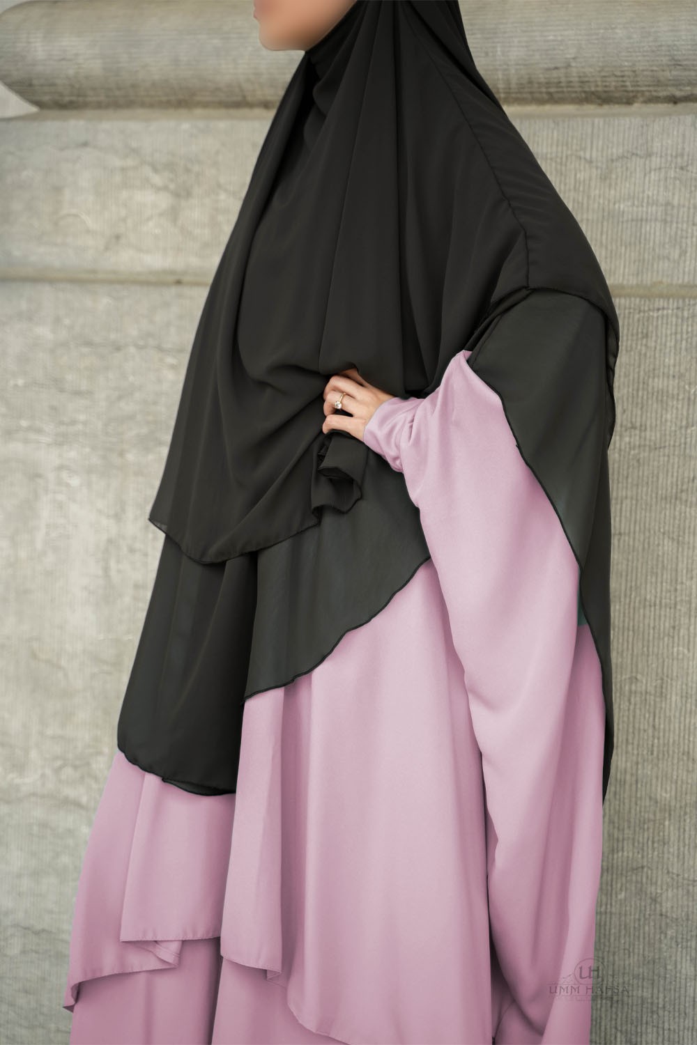 Tvådelad abaya med clips Umm Hafsa-Ensemble & Tunique-Safwa Boutique