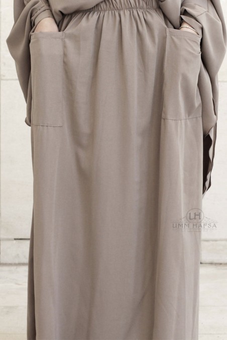Tweedelige abaya met clips Umm Hafsa-Ensemble & Tunique-Safwa Boutique
