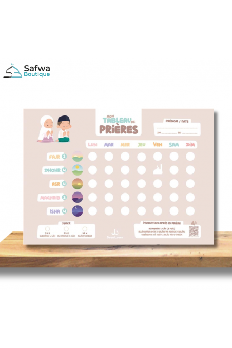 Mon Tableau De Prières - EDITION DeeniLearn-Enfant & Famille-Safwa Boutique