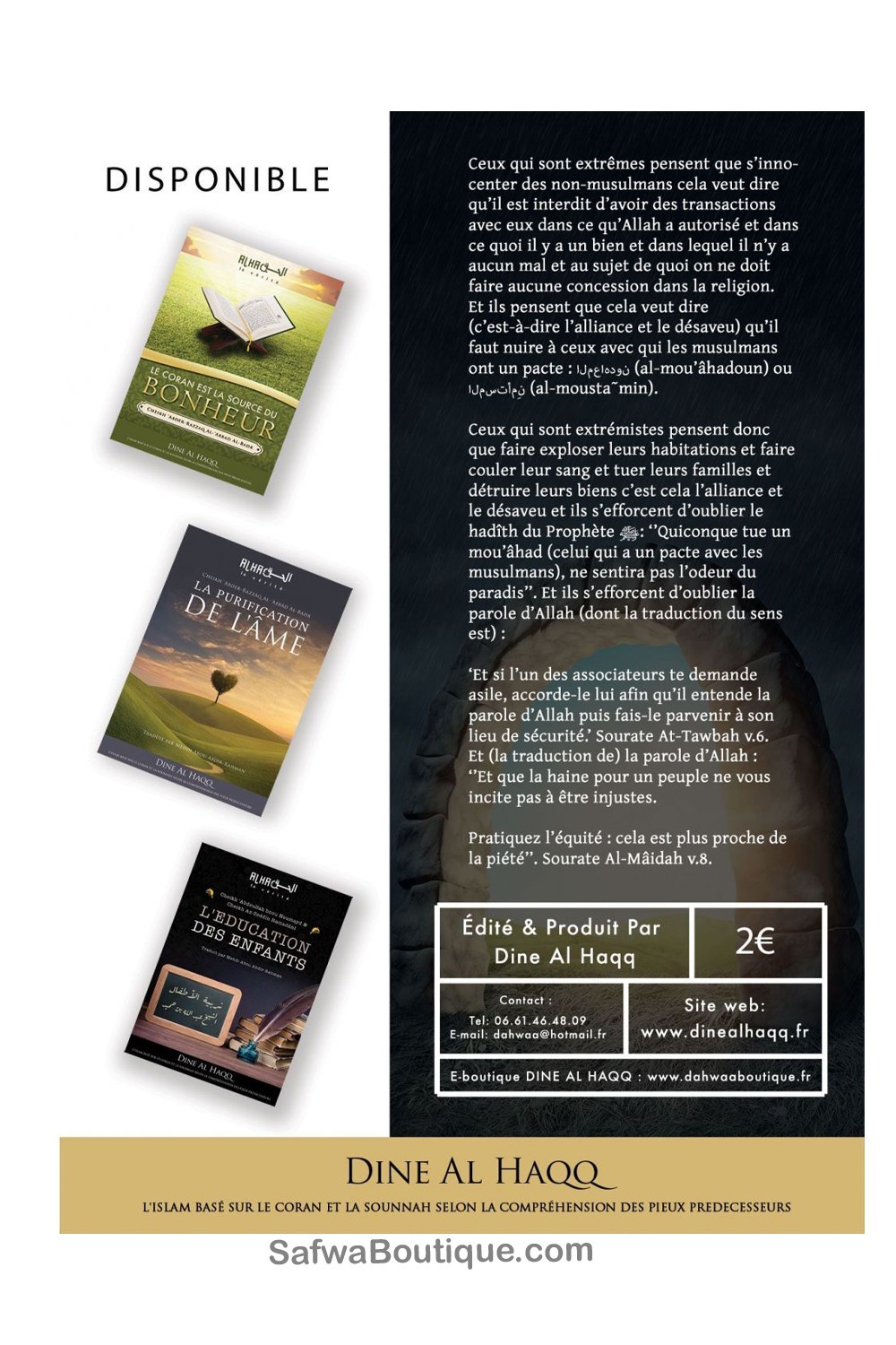 Undvika de två ytterligheterna genom att återvända till lärda – Shaykh Salih Al Fawzan-Minhaj & Sectes-Safwa Boutique