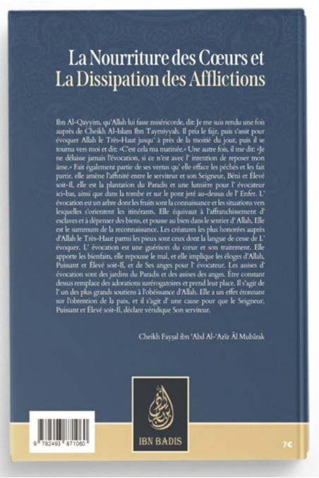 La Nourriture Des Cœurs Et La Dissipation Des Afflictions de Faysal Ibn Abd Al Aziz Al Mubarak - Edition IBN BADIS-Rappels & Invocations-Safwa Boutique