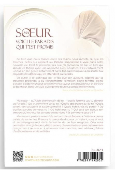 Mia Sorella, Ecco il Paradiso Che Ti è Promesso da Kawâkib al-Ghânimî - Edizione Al-Hadith-Femme musulmane-Safwa Boutique