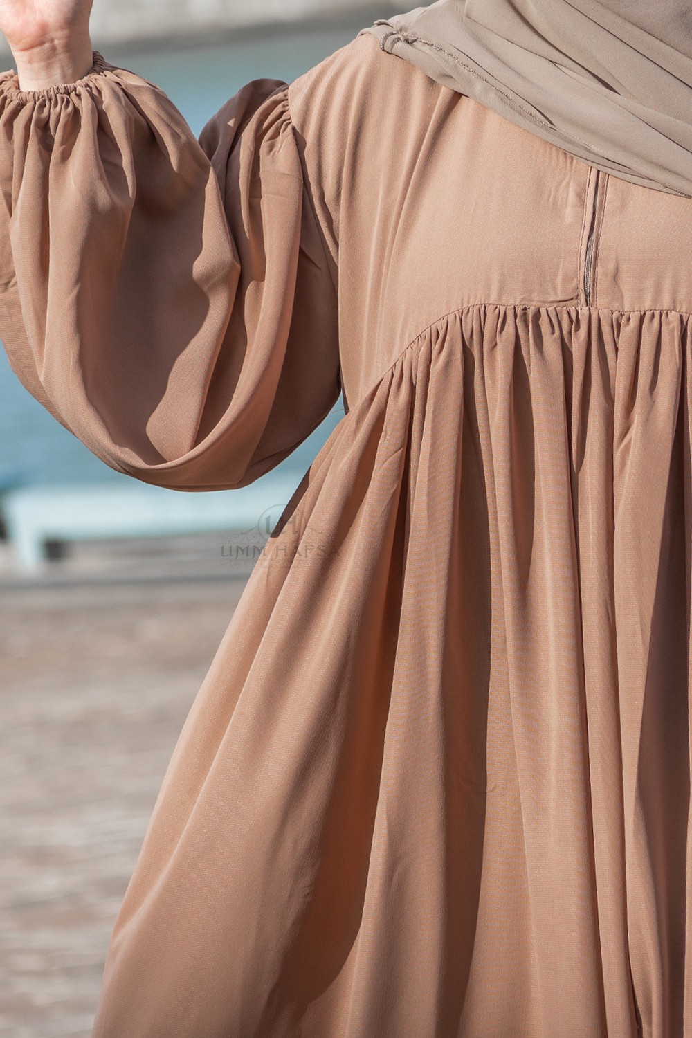 Abaya con mangas globo Umm Hafsa-Abaya & Robe-Safwa Boutique