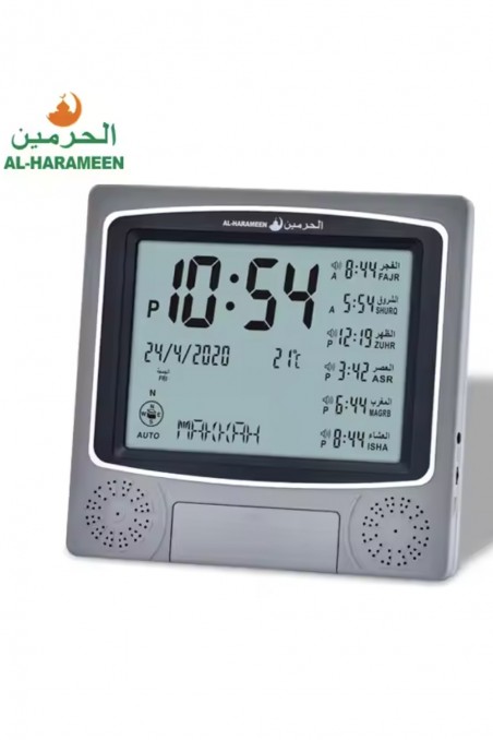 Adhan Uhr AL-HARAMEEN HA-4010, Uhr mit Azan Zeiten digitaler muslimischer Wecker-Muslimische Azanuhr-Safwa Boutique