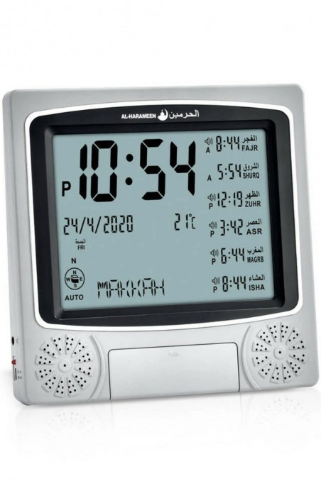 Adhan Uhr AL-HARAMEEN HA-4010, Uhr mit Azan Zeiten digitaler muslimischer Wecker-Muslimische Azanuhr-Safwa Boutique