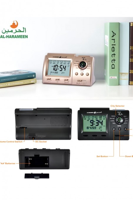 Adhan Ur AL-HARAMEEN HA-3005, Bønnetidsur Azan digital muslimsk vækkeur-Montre & Horloge Adhan-Safwa Boutique