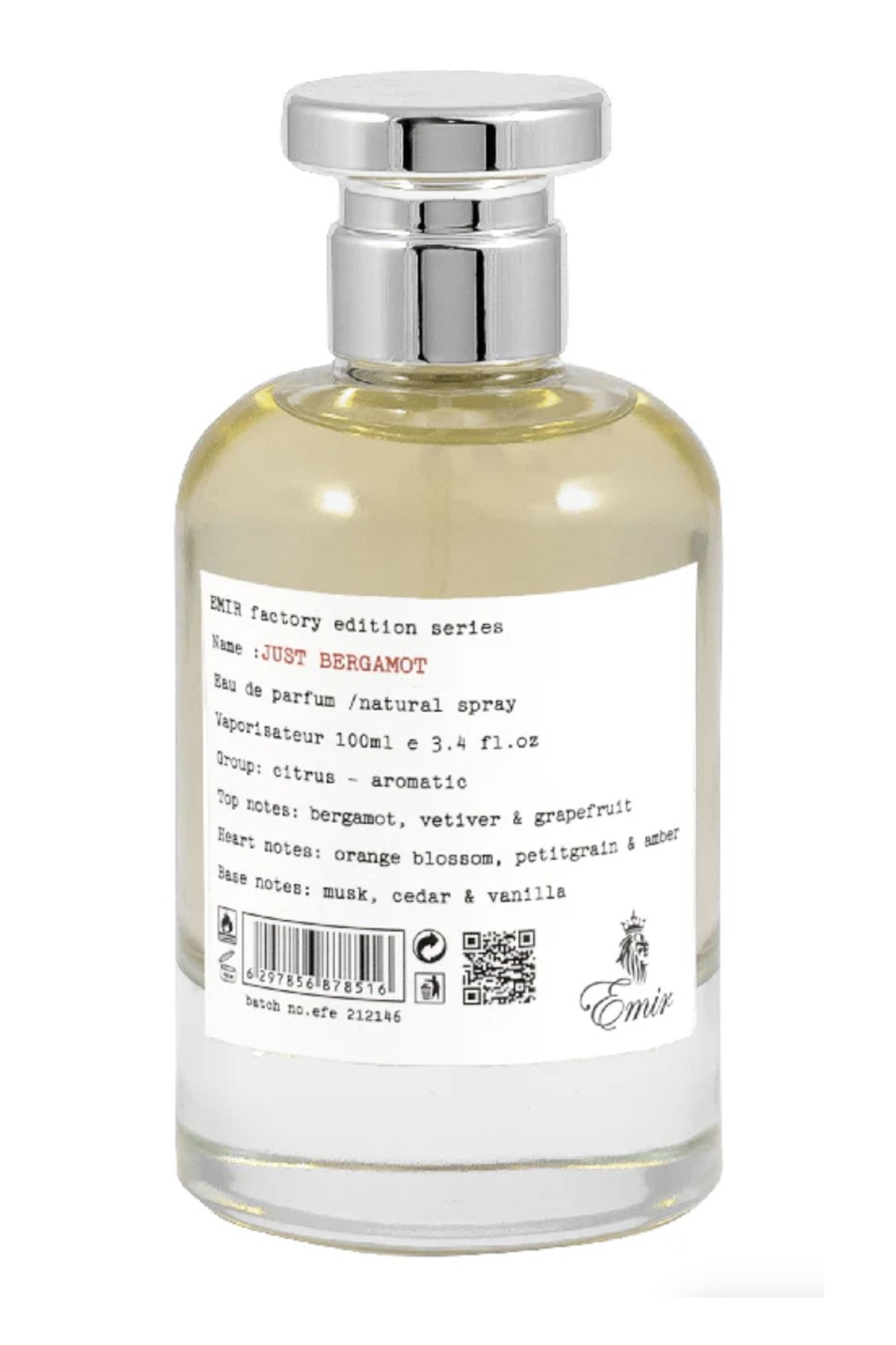 Acqua di Profumo Paris Corner Emir Just Bergamot 100mL - Emir Paris Corner-Parfums Dubaï-Safwa Boutique