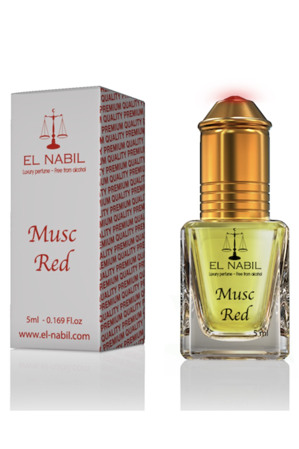 Musc RED El nabil 5mL - Alkoholfritt Parfumextrakt - EL NABIL-Parfums en roll-on-Safwa Boutique