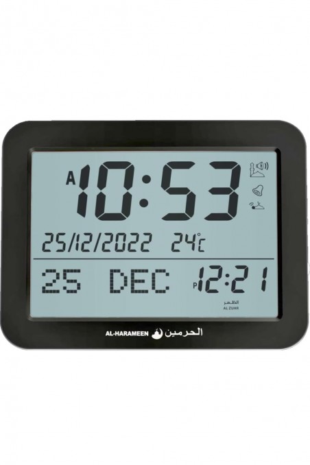 Adhan Horloge AL-HARAMEEN HA-7021, Horloge horaires Azan réveil numérique musulmane-Montre & Horloge Adhan-Safwa Boutique