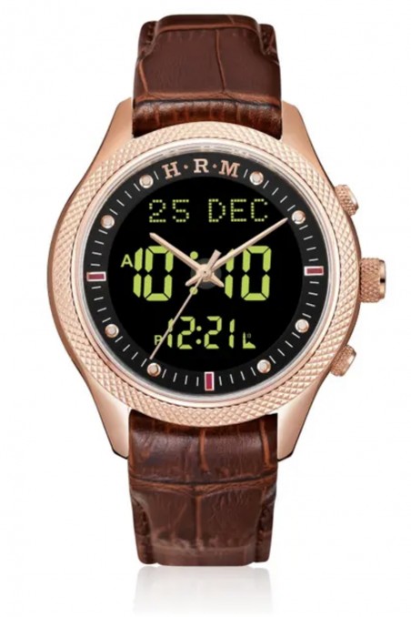 Original lyxklocka AL-HARAMEEN HA-6105 Azan tidklocka 50m vattentät, Analog-digital Azan klocka-Montre & Horloge Adhan-Safwa Boutique