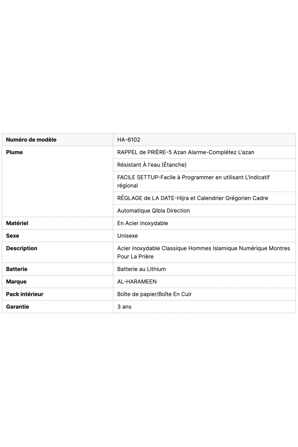 Relógio de Luxo Original AL-HARAMEEN HA-6102 Relógio Azan com Caixa de Presente em Couro, Azan Analógico-Digital-Montre & Horloge Adhan-Safwa Boutique