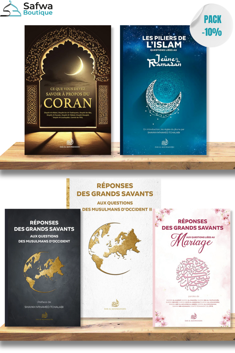 Pacchetto di 5 libri Edizioni Dar Al Mouwahidi-Libro francese-Safwa Boutique