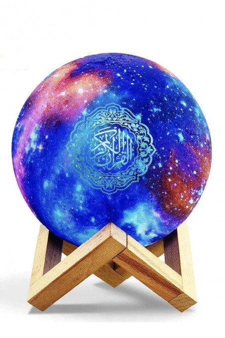 Luce notturna coranica Lampada della luna Galaxy QB512 con altoparlante Corano Bluetooth collegato Android e iOS - Equantu QB512-Veilleuse Coranique-Safwa Boutique