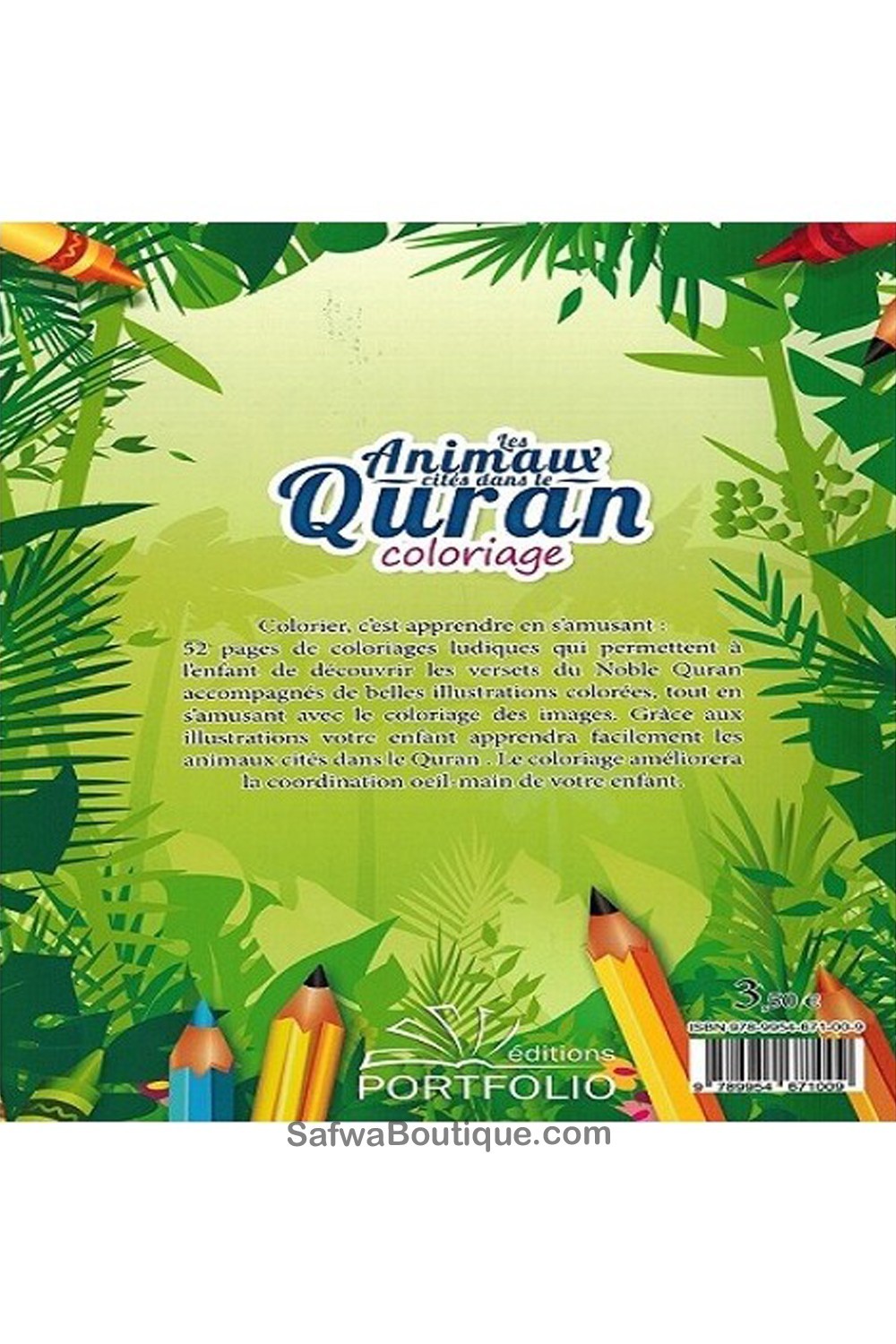 Livre de Coloriage: Les animaux cites dans le Quran - Edition Portofolio-Livres Enfants-Safwa Boutique