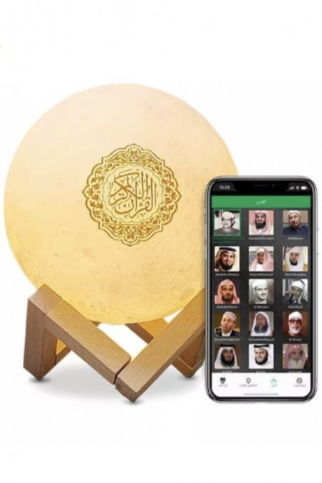 Koranisk Natlampe MP3 Månelampe SQ168 med Koran Bluetooth-højttaler forbundet til Android og iOS - Equantu SQ168-Veilleuse Coranique-Safwa Boutique
