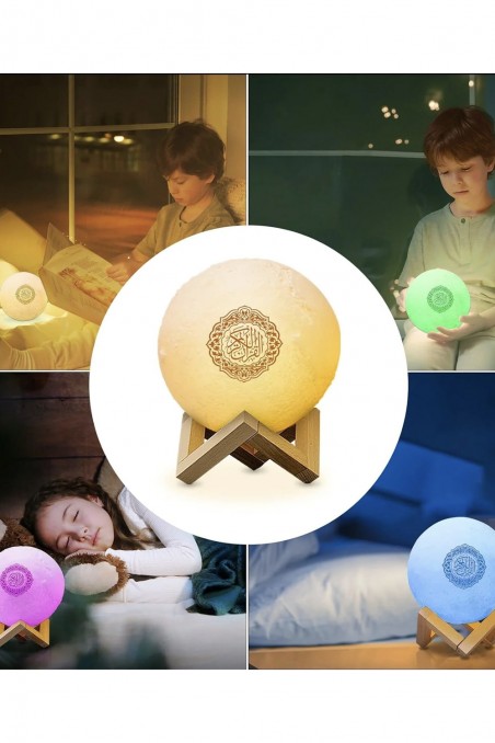 Koraaninen yövalo MP3 Kuulamppu SQ168 Bluetooth-Koraanikaiuttimella, joka yhdistää Androidin ja iOS:n - Equantu SQ168-Veilleuse Coranique-Safwa Boutique