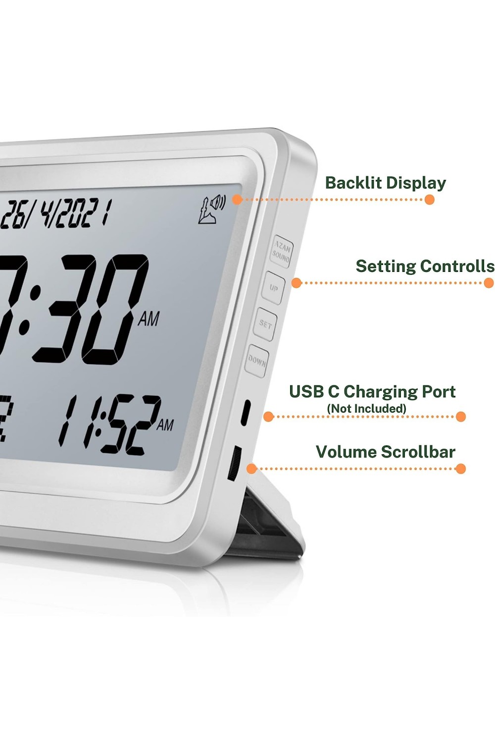 Relógio Adhan AL-FAJIA FAJ-113 (NOVO MODELO) 8 sons de oração Azan-Montre & Horloge Adhan-Safwa Boutique