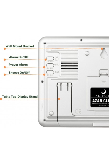 Adhan AL-FAJIA FAJ-113 kello (UUSI MALLI) 8 rukousääntä Azan-Montre & Horloge Adhan-Safwa Boutique