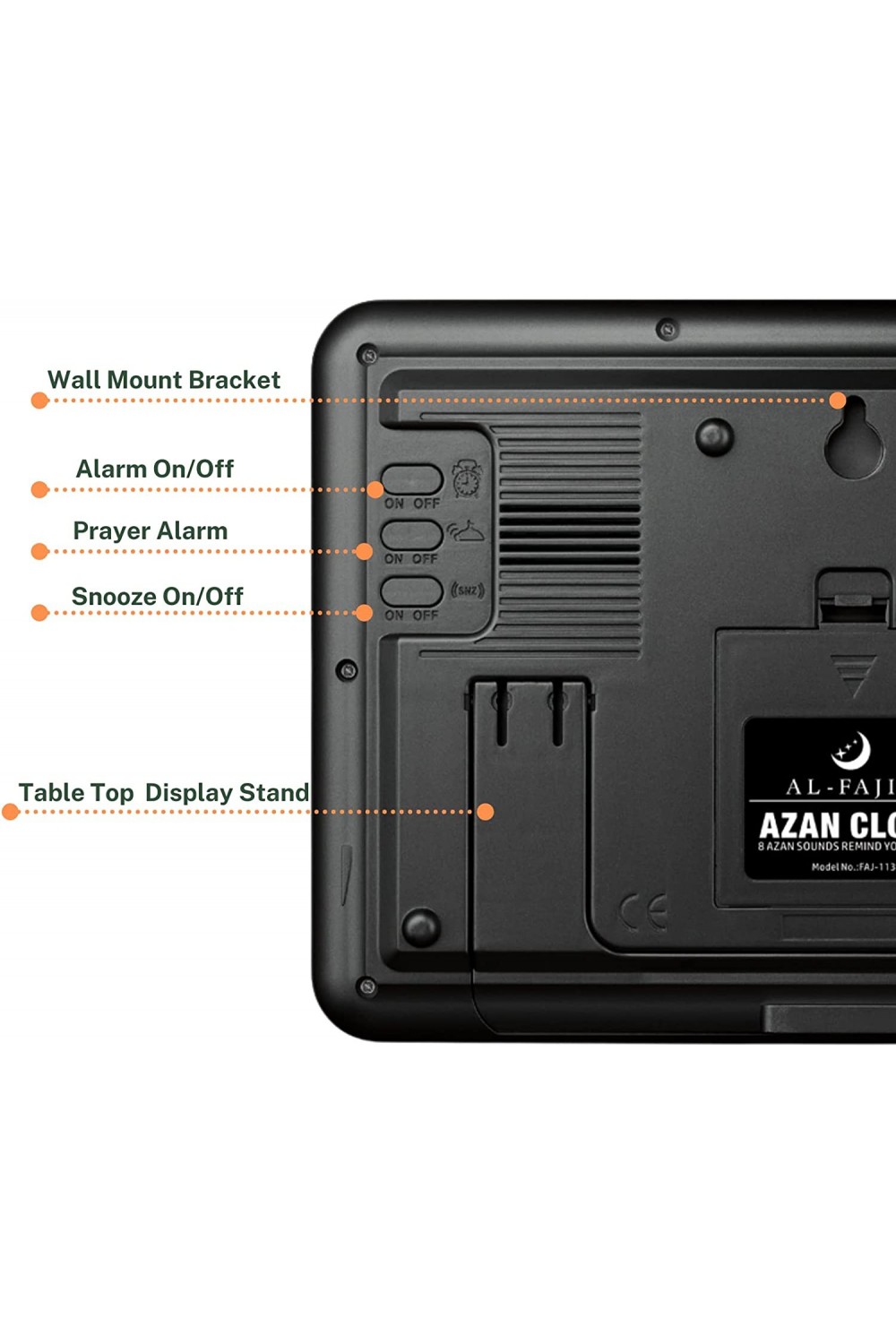 Reloj Adhan AL-FAJIA FAJ-113 (NUEVO MODELO) 8 sonidos de oración Azan-Montre & Horloge Adhan-Safwa Boutique