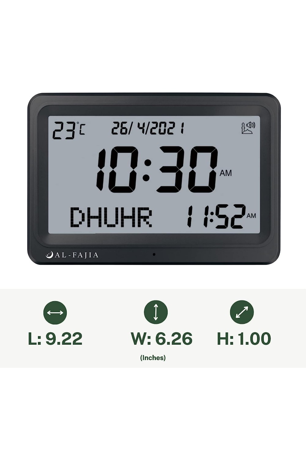 Relógio Adhan AL-FAJIA FAJ-113 (NOVO MODELO) 8 sons de oração Azan-Montre & Horloge Adhan-Safwa Boutique