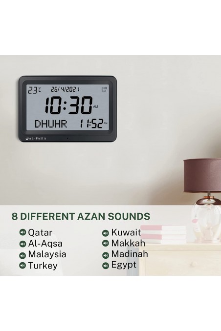 Adhan AL-FAJIA FAJ-113 kello (UUSI MALLI) 8 rukousääntä Azan-Montre & Horloge Adhan-Safwa Boutique