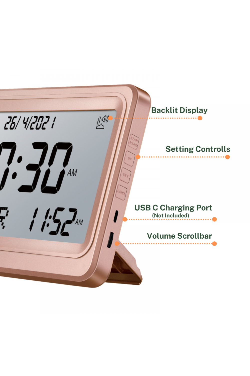 Adhan AL-FAJIA FAJ-113 kello (UUSI MALLI) 8 rukousääntä Azan-Montre & Horloge Adhan-Safwa Boutique