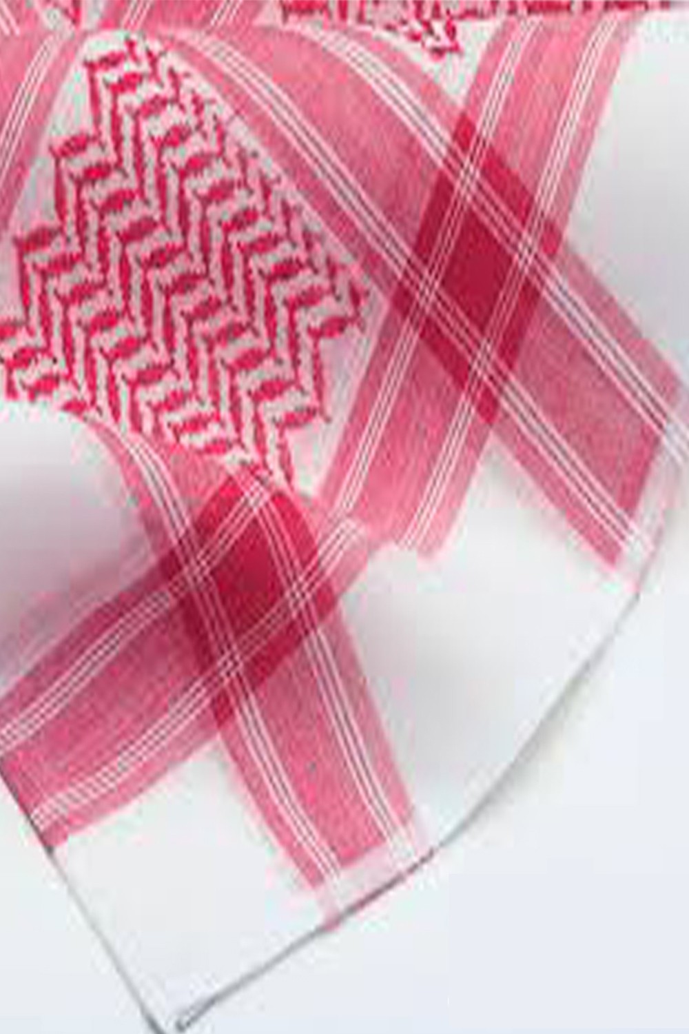 Red and White Ghutra Shemagh Keffieh for Men-Chechiya & Ghutra-Safwa Boutique