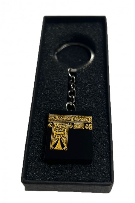 Käsintehty Kaaba-kristallista avaimenperä lahjapakkauksessa - Ihanteellinen Ramadanille ja Eidille-Porte clé islamique-Safwa Boutique